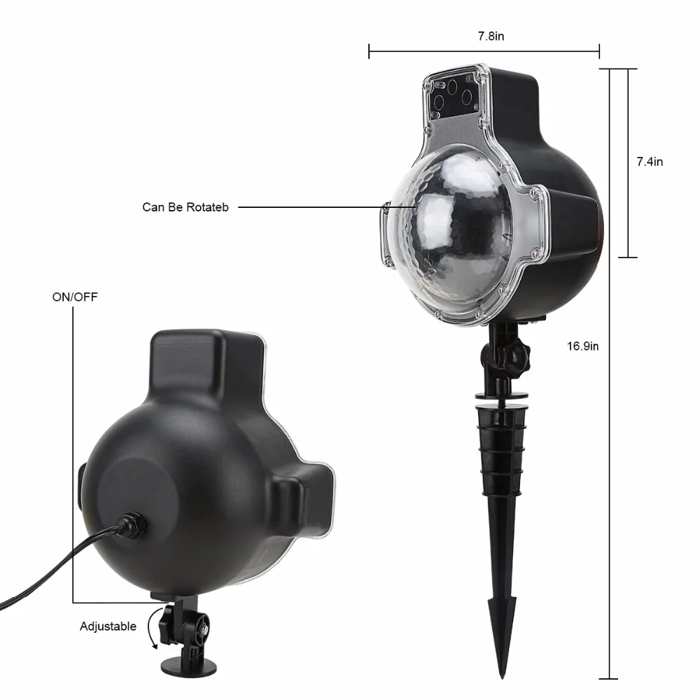 Новый led снега свет водонепроницаемый проектор снежинки наружного освещения