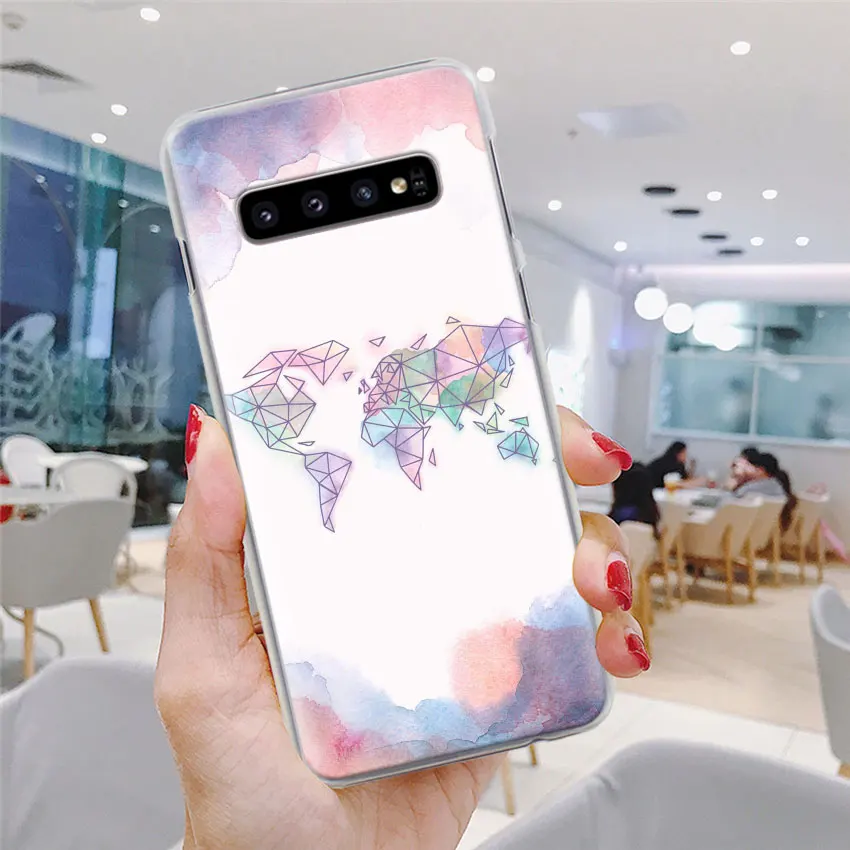 Карта мира чехол для телефона для samsung Galaxy S10e S10 плюс S7 S8 S9 Plus, Note 8, 9, 10, плюс S10 5G M20 M30 жесткий чехол Coque