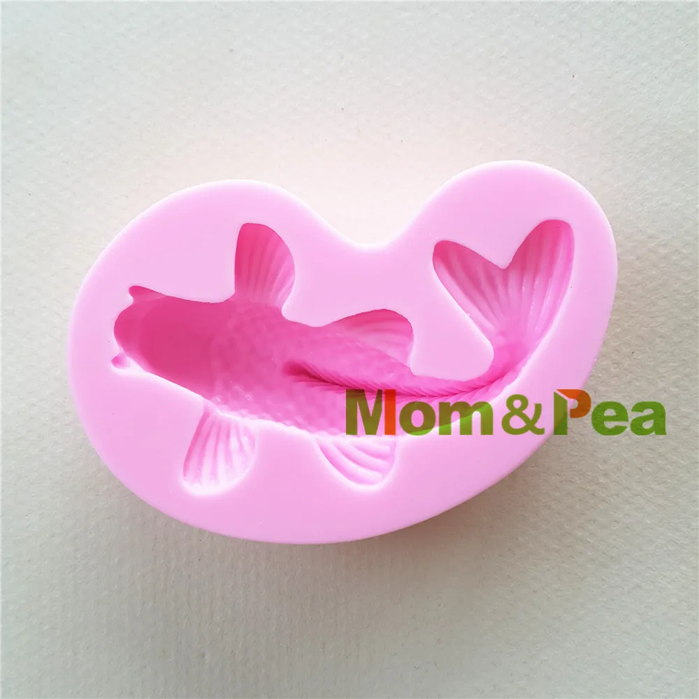 Mom & Pea MP106 Бесплатная доставка силиконовая форма для рыбы украшение торта помадка
