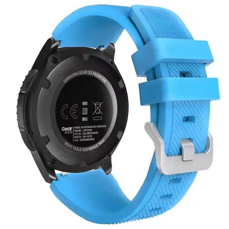 Ремешок силиконовый для Samsung Gear S3 Frontier Pebble time steel спортивный резиновый сменный