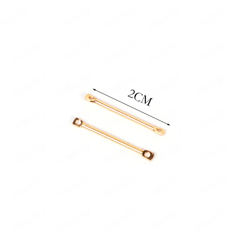 Позолоченный латунный круглый соединительный стержень с 2 отверстиями 20 шт. 2/2 5/3/3