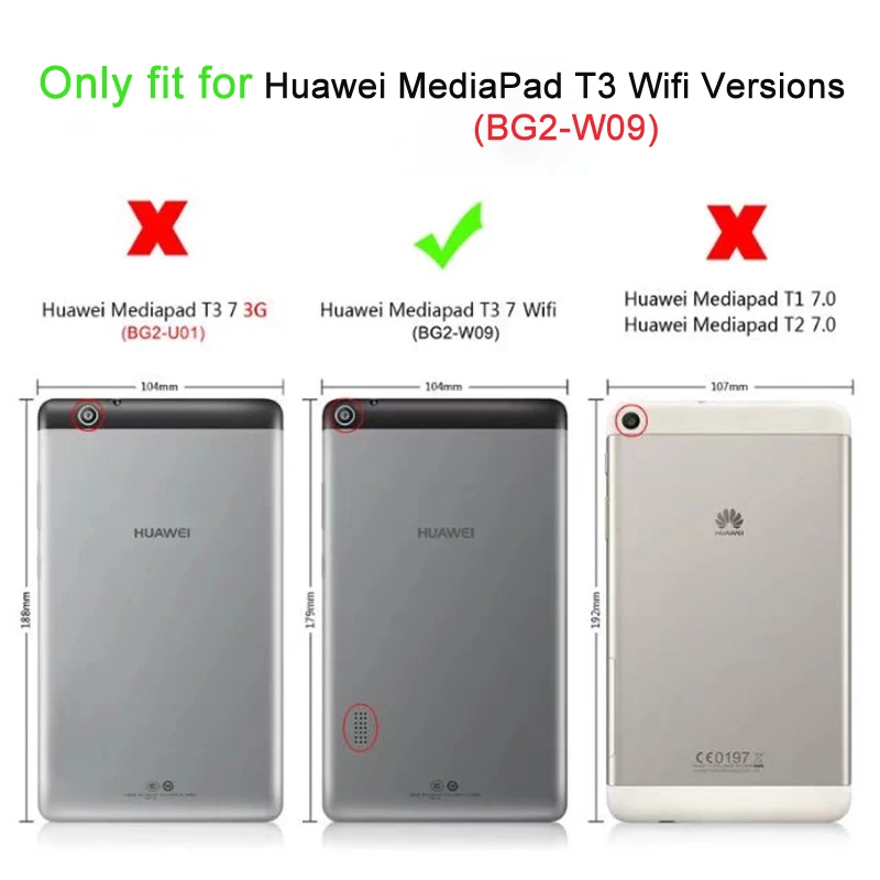 Гибридный армированный силиконовый чехол с подставкой для планшета Huawei MediaPad T3 7
