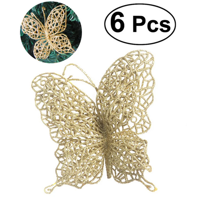 6 шт. новогодние и рождественские украшения в виде бабочек 7 см|Кулоны подвески| |