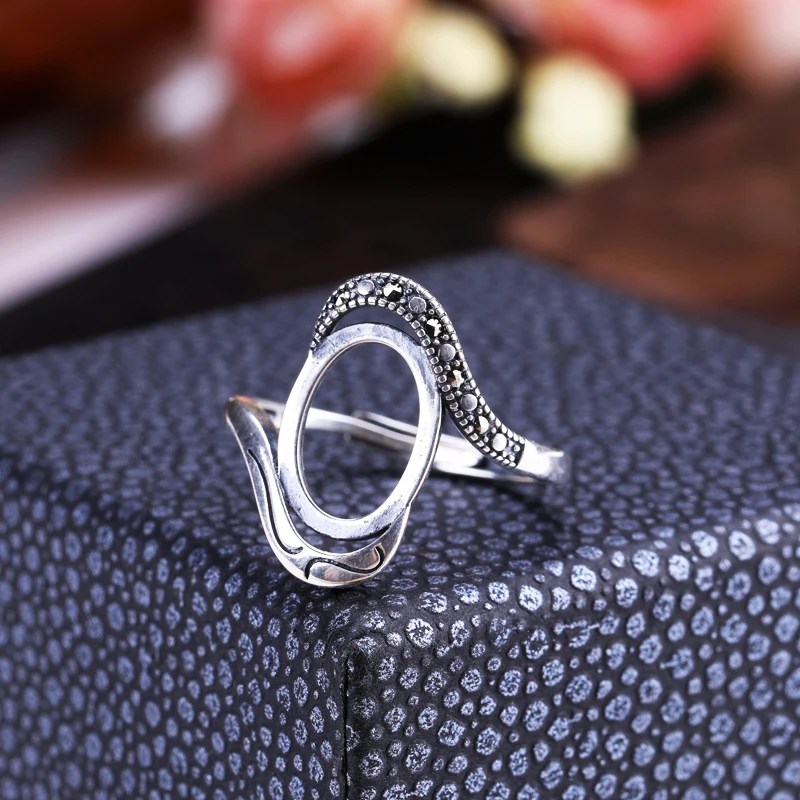 7*10mm 925 Sterling Silver Color Adjustable 10*14mm Ring Blanks Oval Wax Turquoise Rings Settings Findings for Jewelry Making