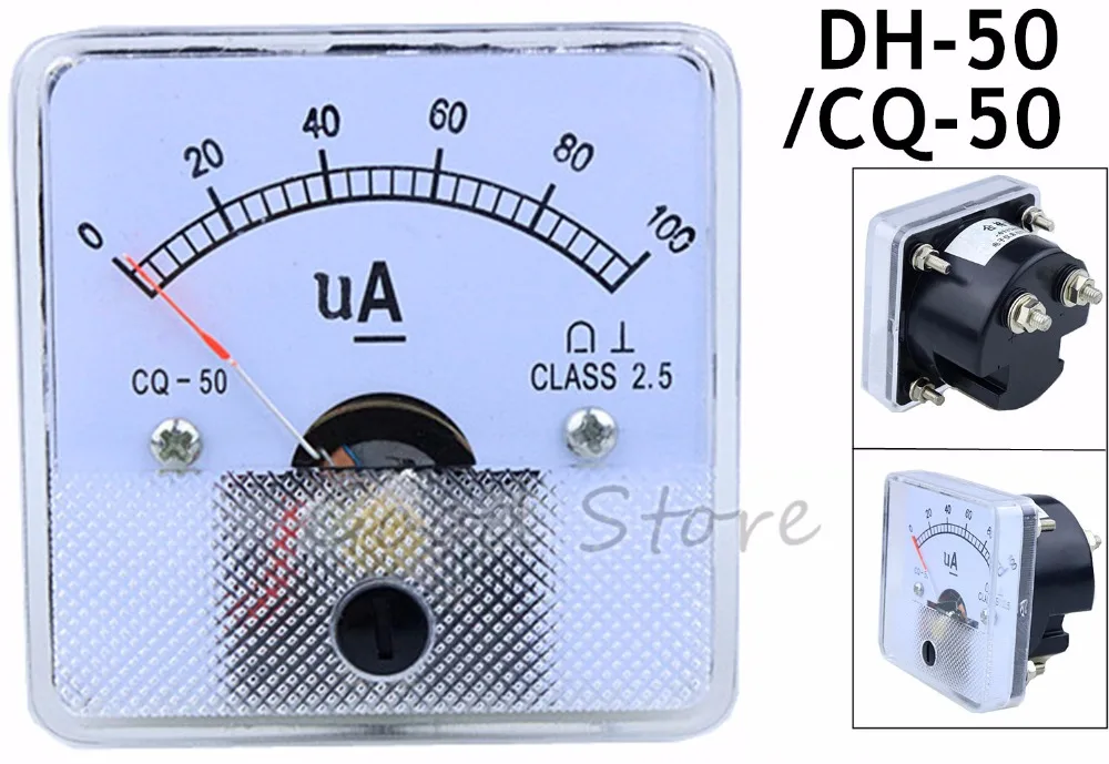 Аналоговый амперметр DH-50/CQ-50 постоянного тока 100uA 200uA 500uA | Инструменты