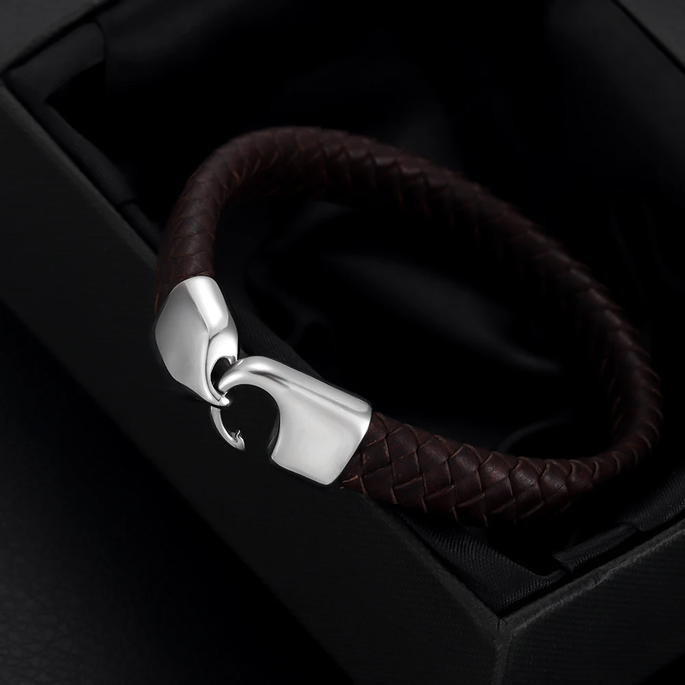 Набор застежек на крючок из нержавеющей стали для плоских кожаных коннекторов 10