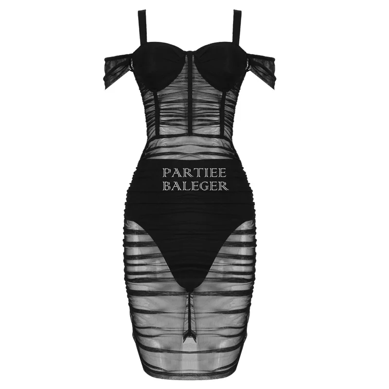 Новое поступление 2019 платье из вуали сексуальные ремешки спагетти Сетчатое с