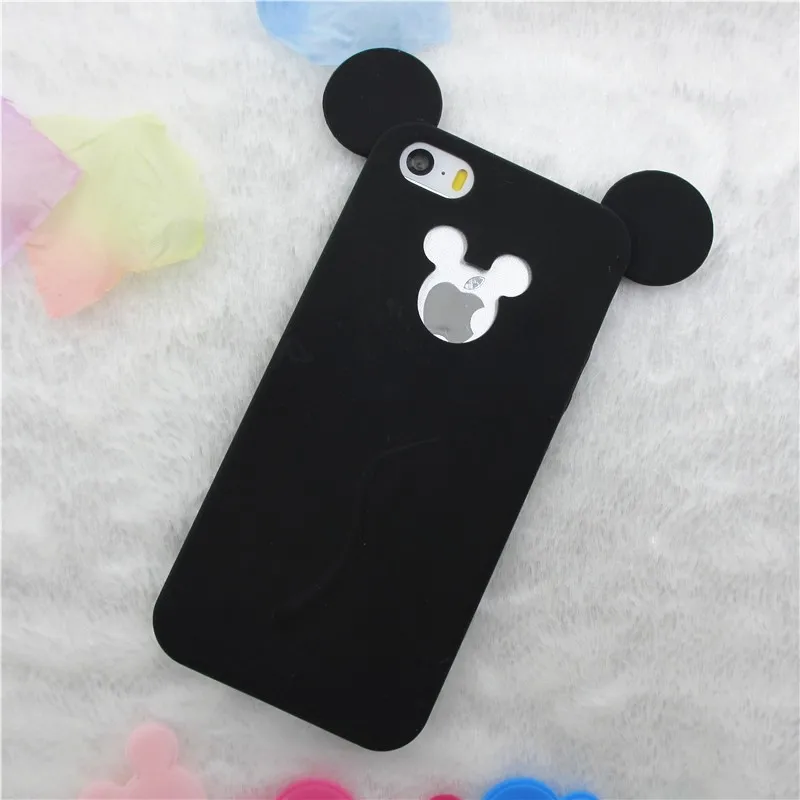 Симпатичная мышь из мультфильма ухо телефон задняя крышка чехол для IPhone 6 6 S 7 8 Plus X Мягкий силиконовый чехол