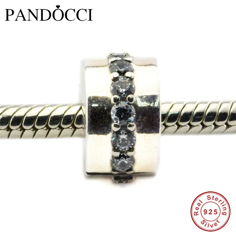 QANDOCCI подходит для оригинальных браслетов блестящие зажимы дорожек серебряные