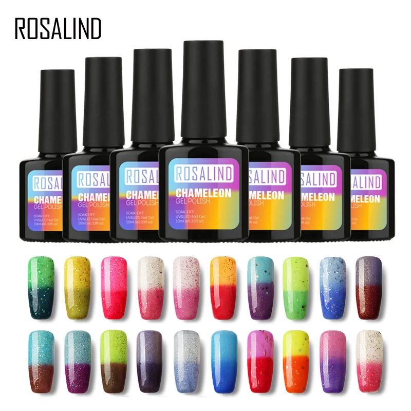 

ROSALIND Gel 1S 10ML Temperature Changing Chameleon Gel Nail Polish UV LED Gel Varnish For Nail Extension Design Manicure Art