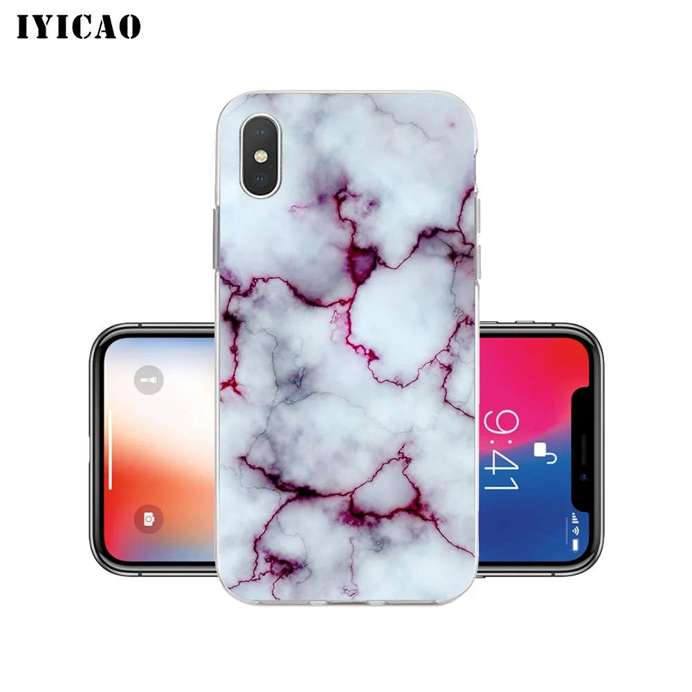 IYICAO золотой мраморный коллаж Модный мягкий силиконовый чехол для телефона iPhone X XR