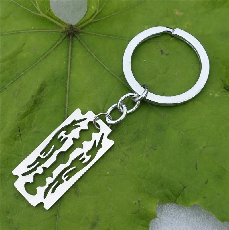

12 Pieces X-Men Blade Keyrings Razor Blades Polished Stainless Steel Keychain Gothic Punk Emo Keyring Gifts for Father's Day