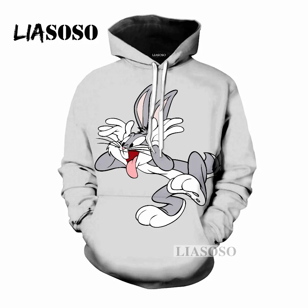 Liasoso Последняя мода с капюшоном обувь для мужчин и женщин мультфильм весело Багз