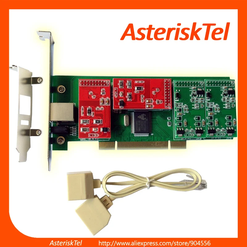 Карта Asterisk TDM410P с низким профилем для 2U компьютера 2 FXO + FXS карты Issabel Freeswitch digium PCI