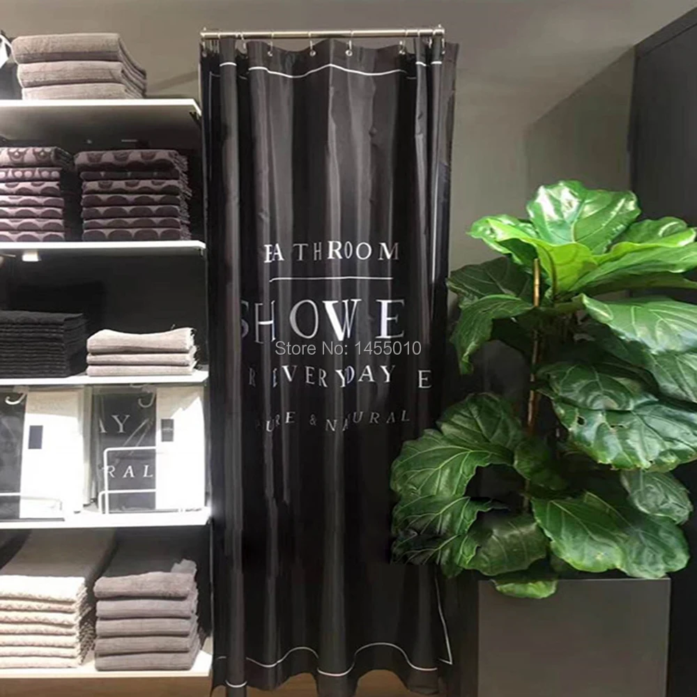 happy tree polyester white black bath curtain waterproof shower curtain thicken fabric bathroom curtain size 180x180cm free global shipping