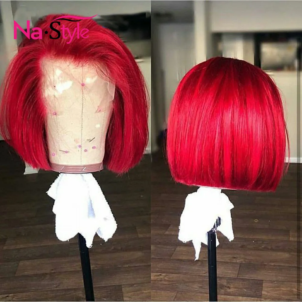 Красные человеческие волосы парики с детскими волосами цветные 99J короткие