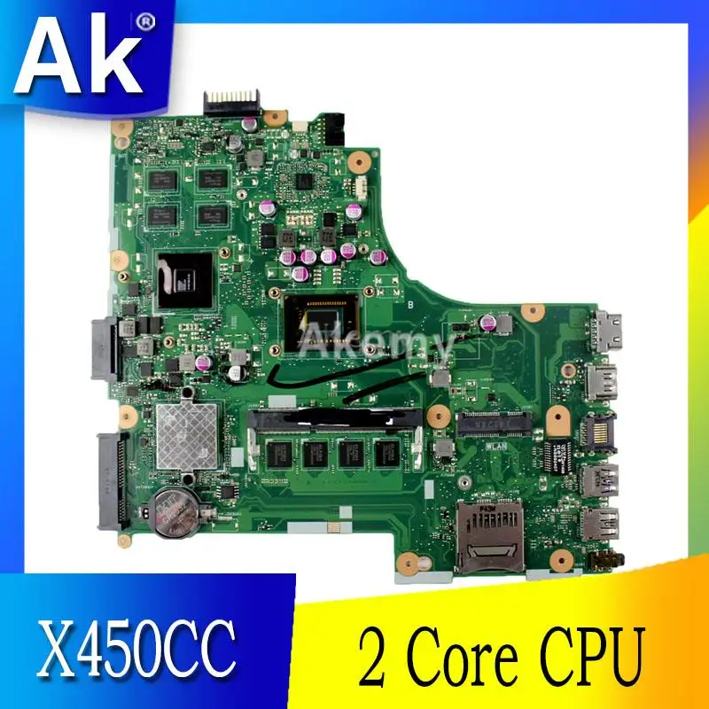 AK X450CC материнская плата для ноутбука For Asus X450C X450 тест оригинальная 2 ядра ЦП |