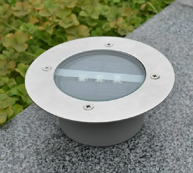 Солнечный Мощность 3 светодиодный Похоронен Свет Открытый Встраиваемые Путь Сад