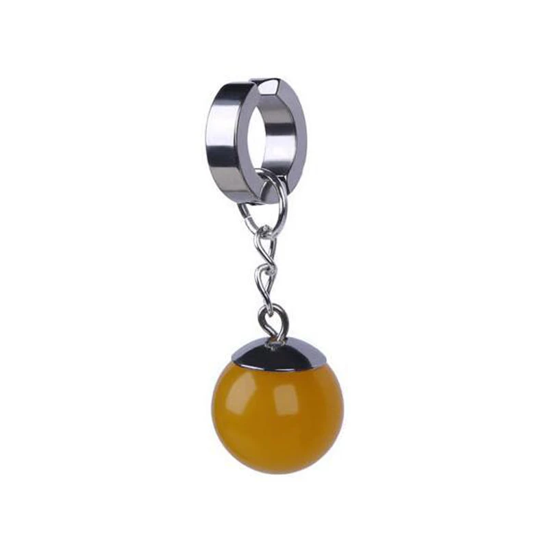 1pcs Yellow Earring Аниме Жемчуг дракона супер Гоку черное кольцо время вегетто Zamasu серьги potara клипсы для ушей Косплей Реквизит Костюмы на Хэллоуин подарки - Цвет: 1pcs Yellow Earring