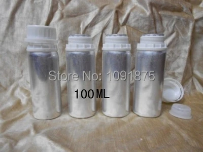 

Free shipping 100ml aluminum chemical bottles clean surface 100ml aluminum bottles with inner plug and caps