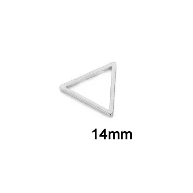 silver plated 14MM 20 шт. геометрические серии из нержавеющей стали полые треугольные подвески для самостоятельного изготовления ювелирных изделий маленькие треугольные Подвески Аксессуары - Окраска металла: silver plated 14MM