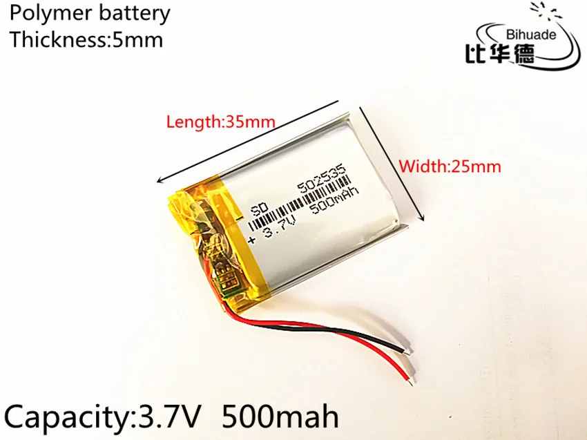 10 шт. Бесплатная доставка 3 7 в литий полимерная батарея 052535 502535 MP4 MP5 DIY