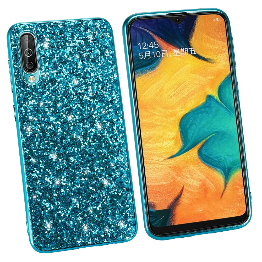 Чехол для Samsung Galaxy A30 A50 Роскошный Жесткий блестящий тонкий защитный чехол из