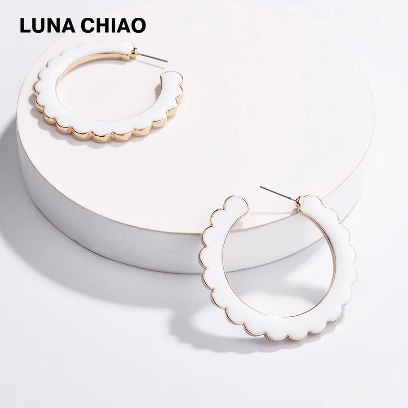 LUNA CHIAO модные украшения эмалированные металлические серьги обруч для женщин