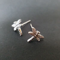 elegant fashion dragonfly 100 pure 925 sterling silver earrings animals silver stud earrings for women girls jewelry gift