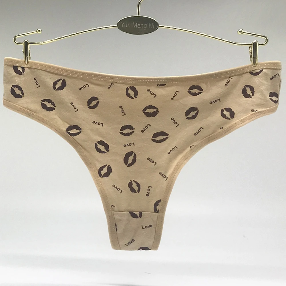 Стринги женские хлопковые с принтом губ 6 шт./комплект|panties sexy women|ladies pantieswomen underwear |