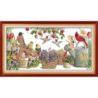 everlasting love christmas birds gather in garden ecological cotton chinese cross stitch kits 1114 ct new store sales promotion