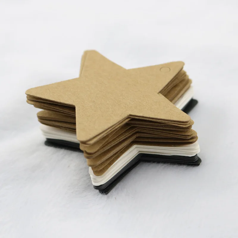 50 шт. черная звезда крафт бумага этикетки ценники на свадьбу Рождество Хэллоуин