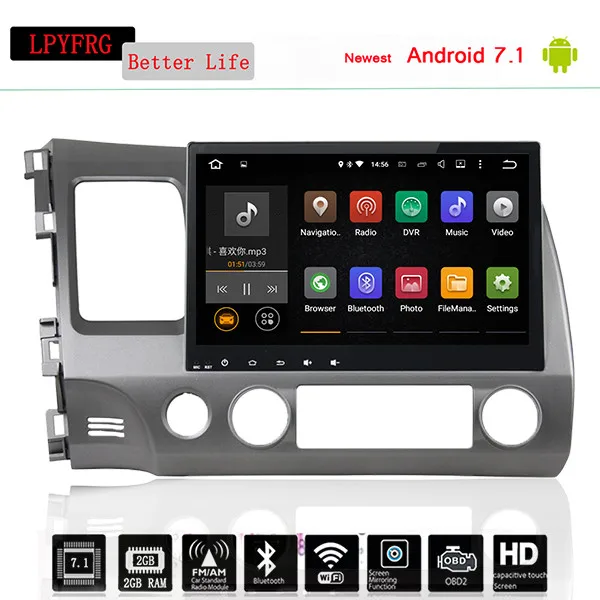 10 2 &quotВосьмиядерный android 0 Автомобильный GPS для Honda Civic 2006 2011 Радио плеер din Navi 4 Гб Ram