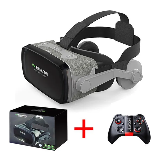 VR and Gamepad UZQi VR 3D коробка очки виртуальной реальности гарнитура телефон SHINECON VR шлем Carboard очки смартфон очки VR контроллер - Цвет: VR and Gamepad