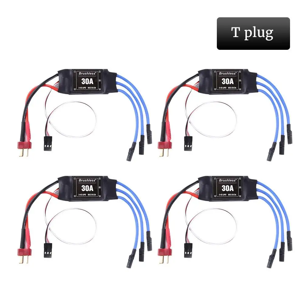 4 шт. 30A ESC 2-4S Lipo бесщеточный 30A ESC с 5 V/2A BEC для S500 X500 Квадрокоптер - Цвет: T plug
