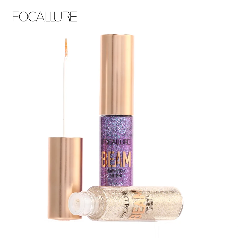 FOCALLURE высокое качество 5 цветов Блестящий подводка для глаз тени для век легко носить Водонепроницаемый Жидкий подводка для глаз мерцающий подводка для глаз макияж