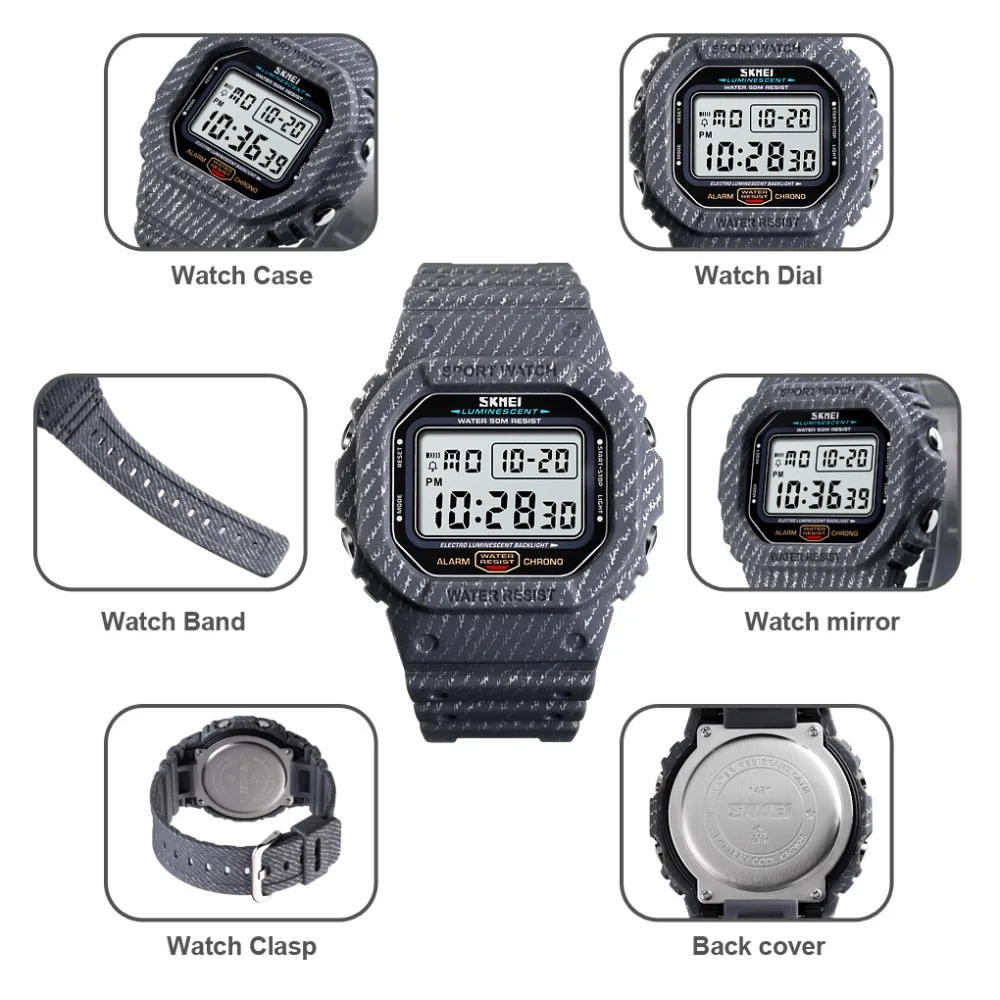 SKMEI 1471 Waterproof Luminous Digital Watch Military Sports Men Wristwatch Men's Watches Relogio Masculino relojes para hombre