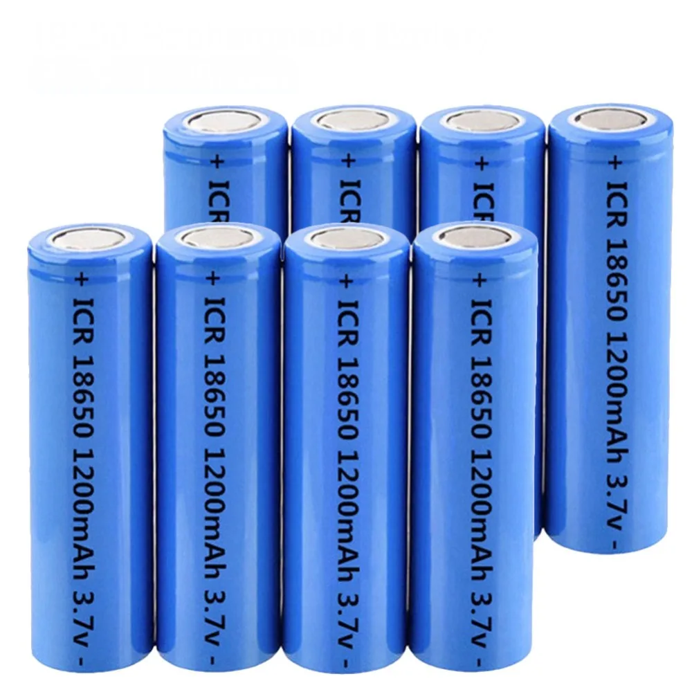 ICR18650 3.7V 1200mAh Li ion rechargeable battery 18650 for Led Flashlight Headlight Torch power electronics Lithium batteries |