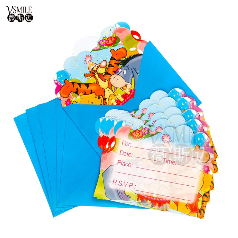 12 конвертов + пригласительных карточек для девочек и мальчиков Король Лев