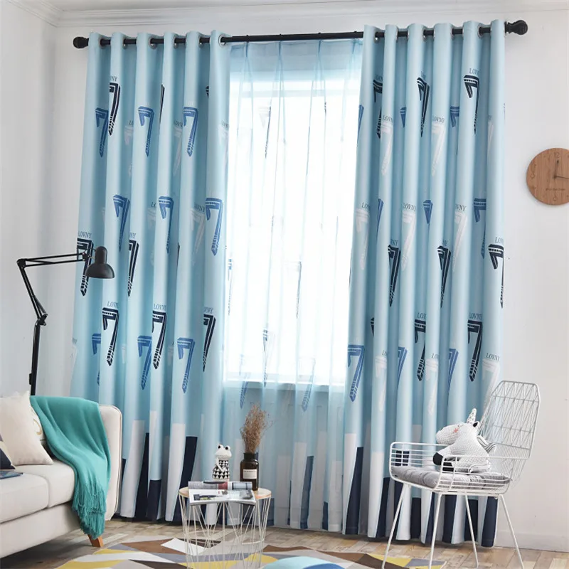 Современные Простые Геометрические Печатные шторы для гостиной спальни детей