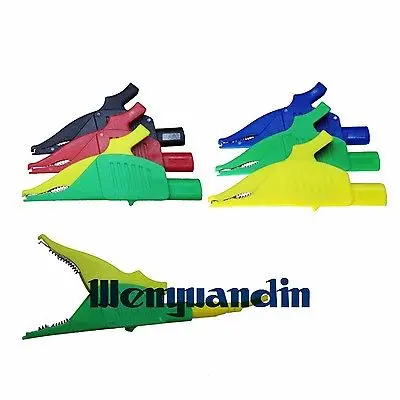 2x Insulated Dolphin Clip Alligator With 4mm Socket Test Lead Clamp 32A CL4263 | Обустройство дома