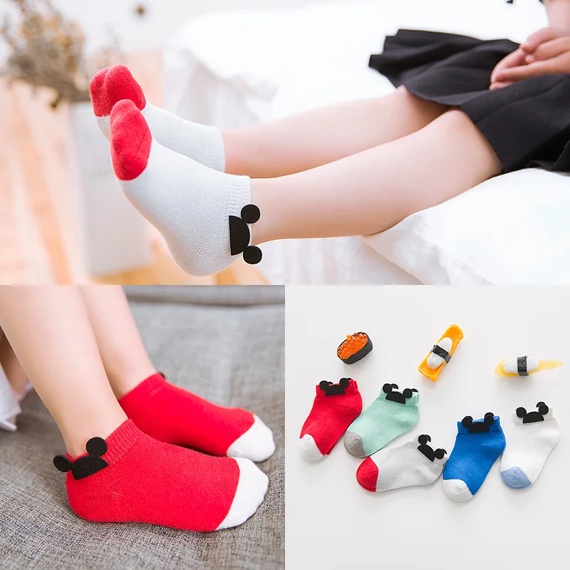 5 пар/партия Новинка 2017 года хлопковые носки с картинками большие и маленькие