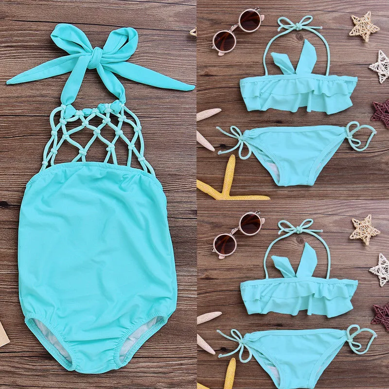 Детский комплект бикини для девочек 2 7 лет 2017 Горячая Распродажа купальный