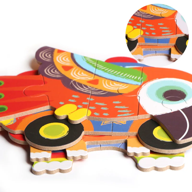 Деревянная детская игрушка 6 в 1 железная коробка Мультяшные животные