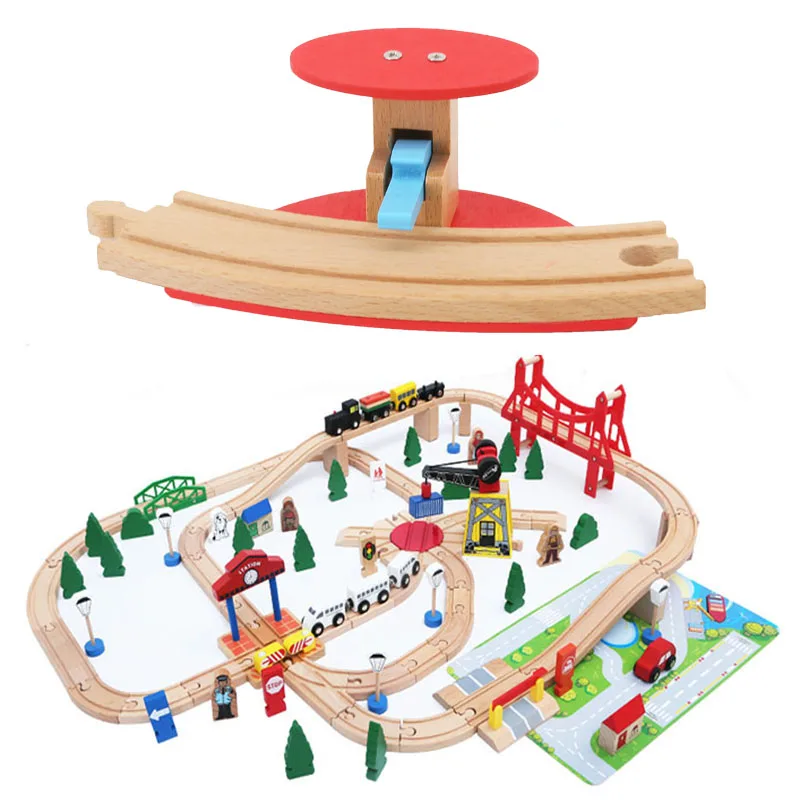Изогнутая дорожка барьер деревянная железная дорога Аксессуары Универсальный