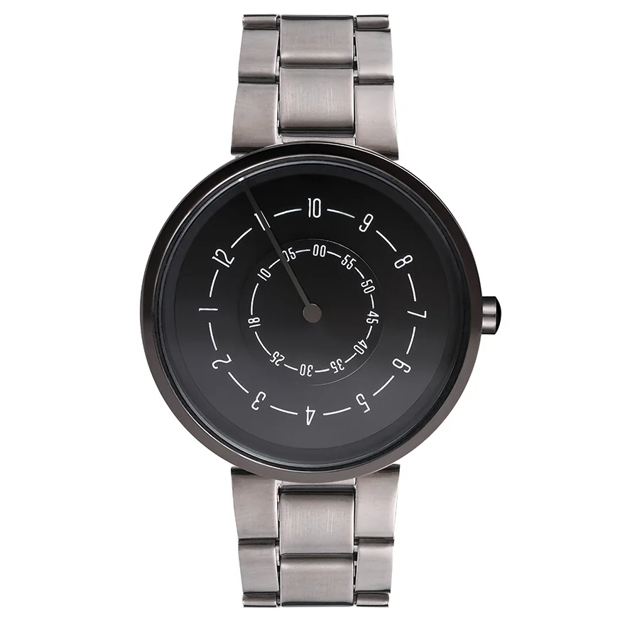 black white watch Парные часы для мужчин и женщин, минималистичные Поворотные Часы с циферблатом, наручные часы, повседневные, стальные, модные, черные, белые, спортивные мужские часы для влюбленных - Цвет: black white watch