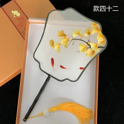 Продажа Продвижение ручной работы тутового шелка готовая Сучжоу веер с вышивкой