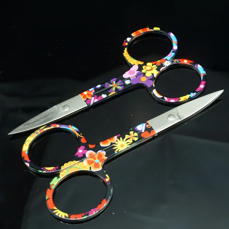 Профессиональные ножницы для ногтей с цветочным узором 2 шт. маникюра бровей носа