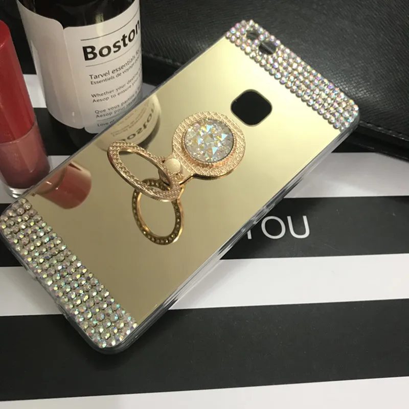 Зеркальный чехол с кольцом для телефона Huawei P10 P9 plus P20 mate 10 20 lite P smart 2019 Y6 Y5 Y7 Prime Y9 2018