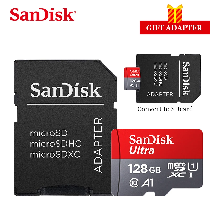 sandisk Micro SD карты памяти EVO+ 128 Гб 64 Гб оперативной памяти, 32 Гб встроенной памяти, 80 МБ/с. C10 SDHC/SDXC U1 U3 TF Card 64 г 32 г флэш-карты